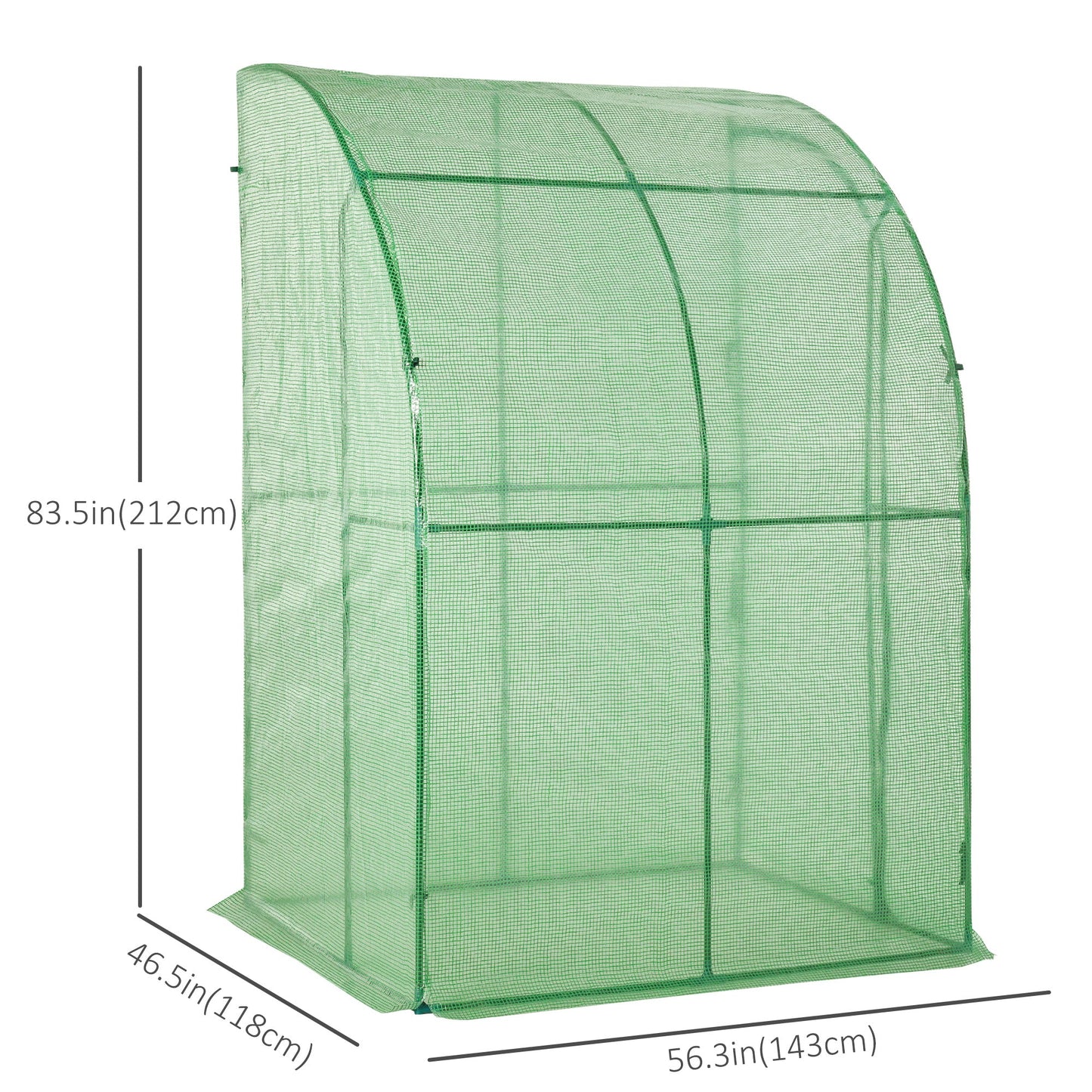 5' x 4' x 7' Outdoor Walk-in Garden Greenhouse, Polycarbonate Panels Plants Flower Growth Shed with Roll-Up Door Hot House, for Plants Herbs Vegetables - Green at Gallery Canada