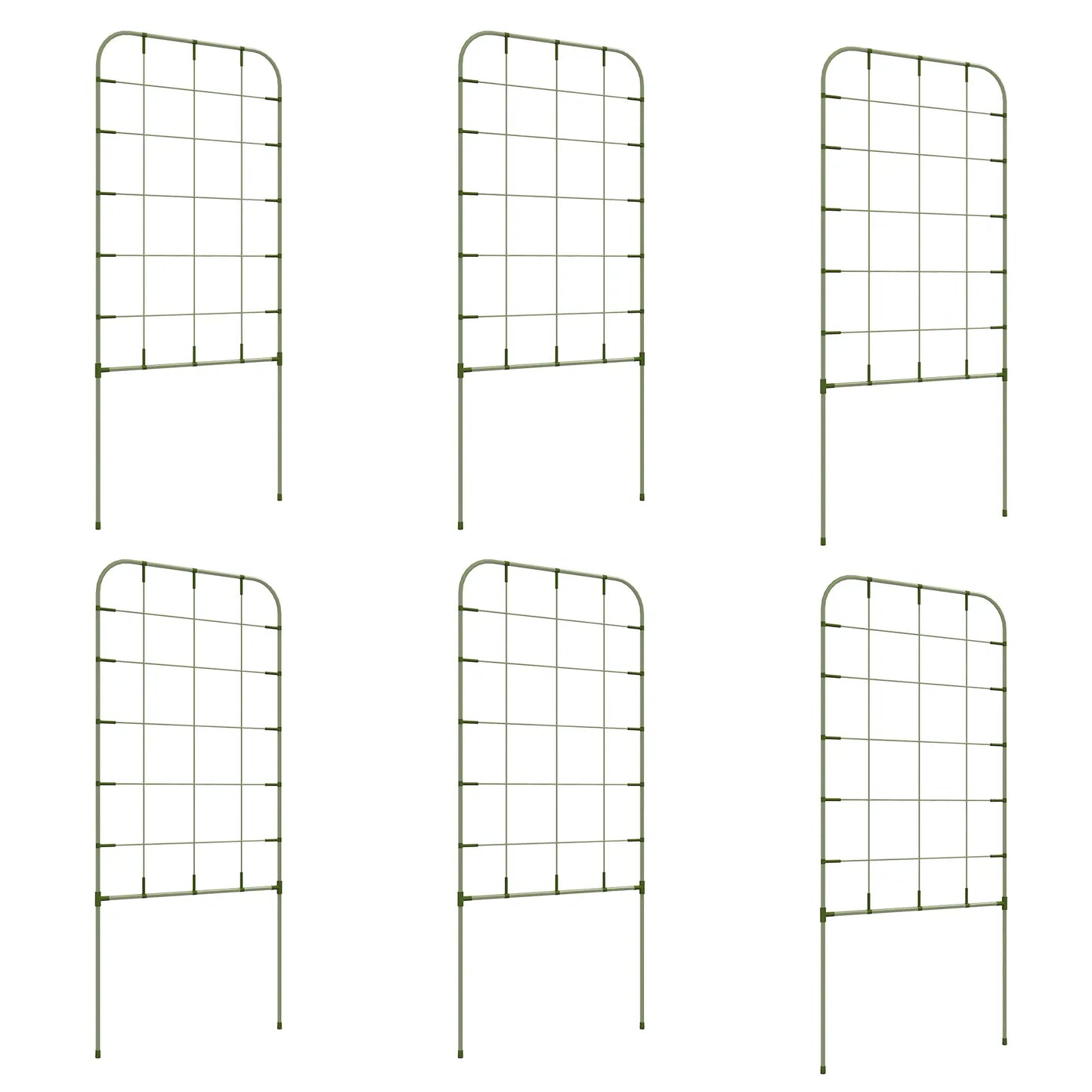 6-Piece Plant Support Set, Steel Trellis, 40 x 90 cm, Green Plant Stands at Gallery Canada