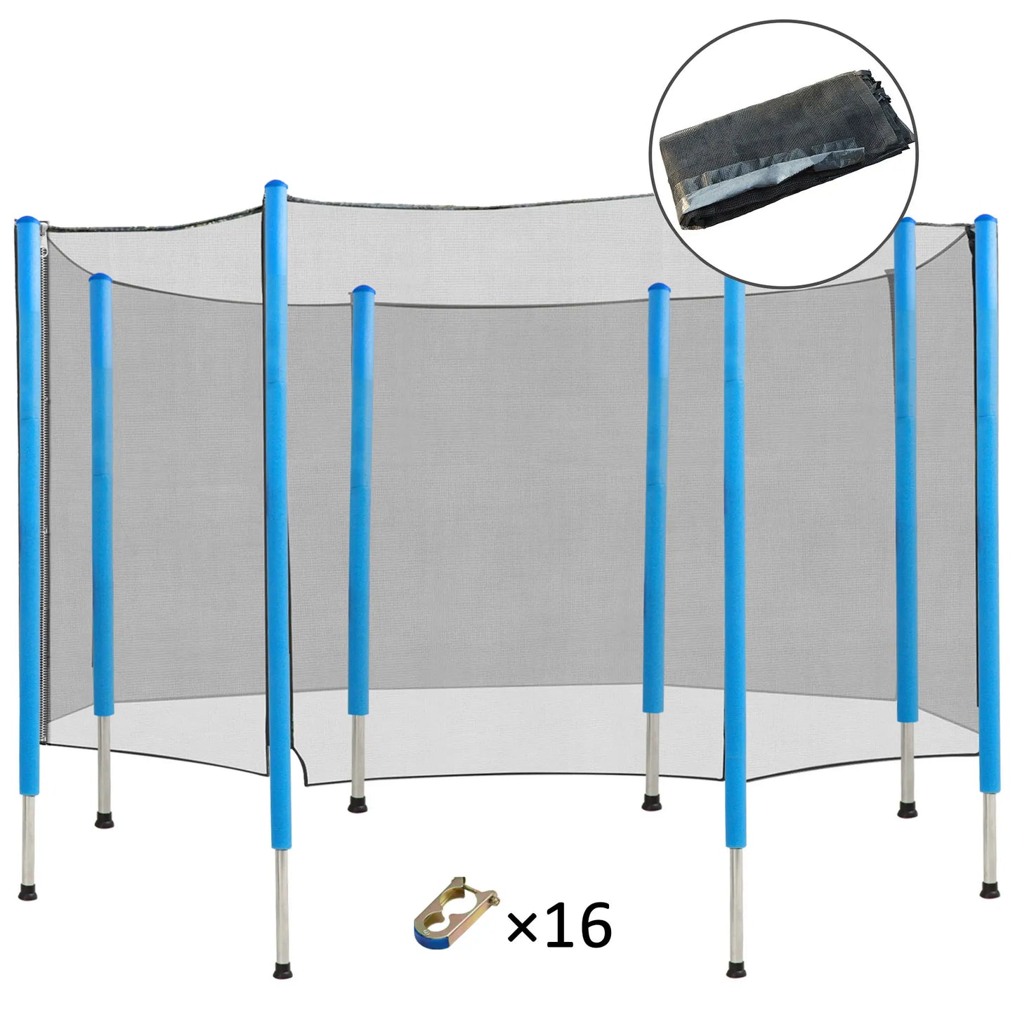 14 FT Trampoline Net Enclosure, 8 Poles, Black Trampolines at Gallery Canada