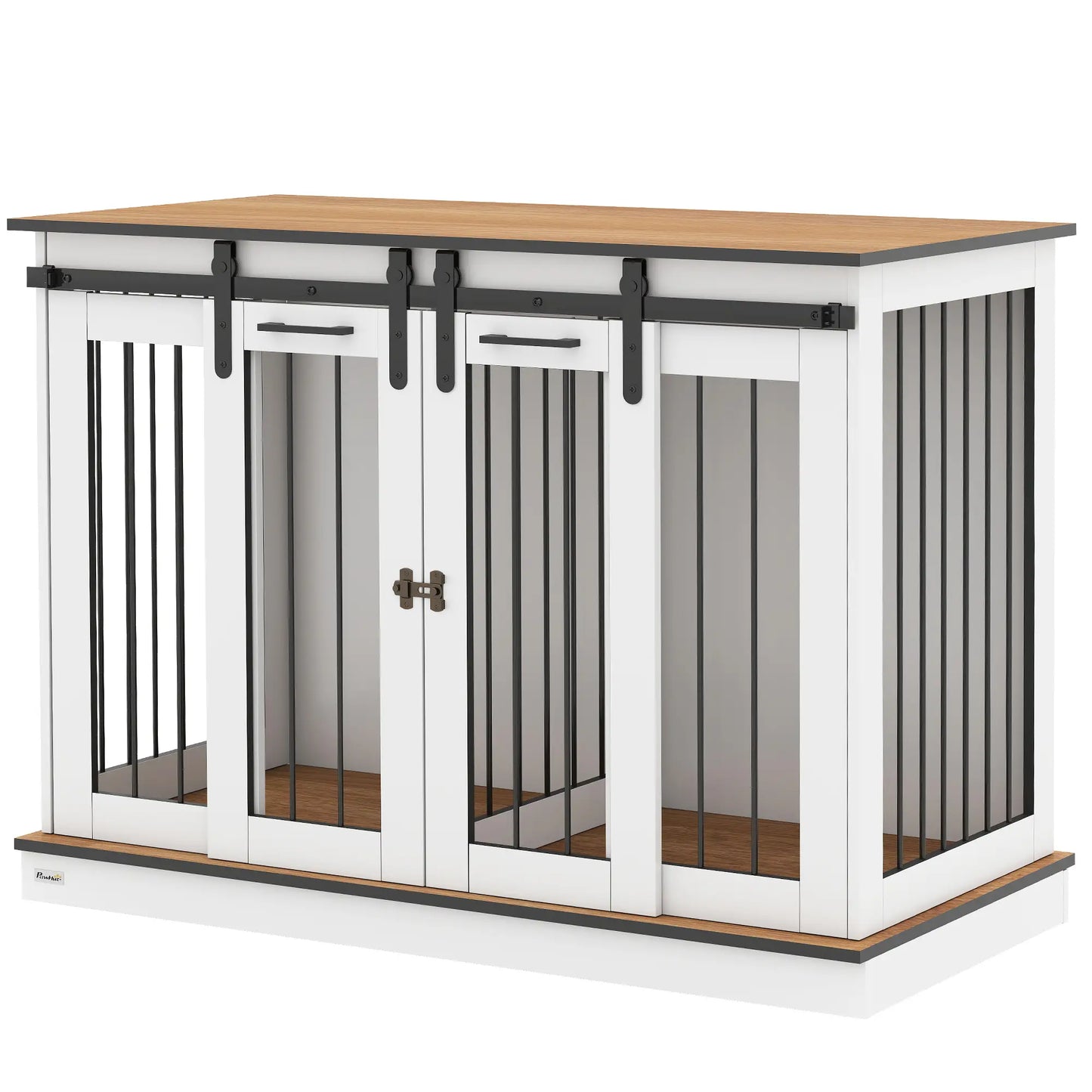 47in Wooden Dog Crate Furniture with Divider Panel, TV Stand, White Houses, Kennels & Pens at Gallery Canada