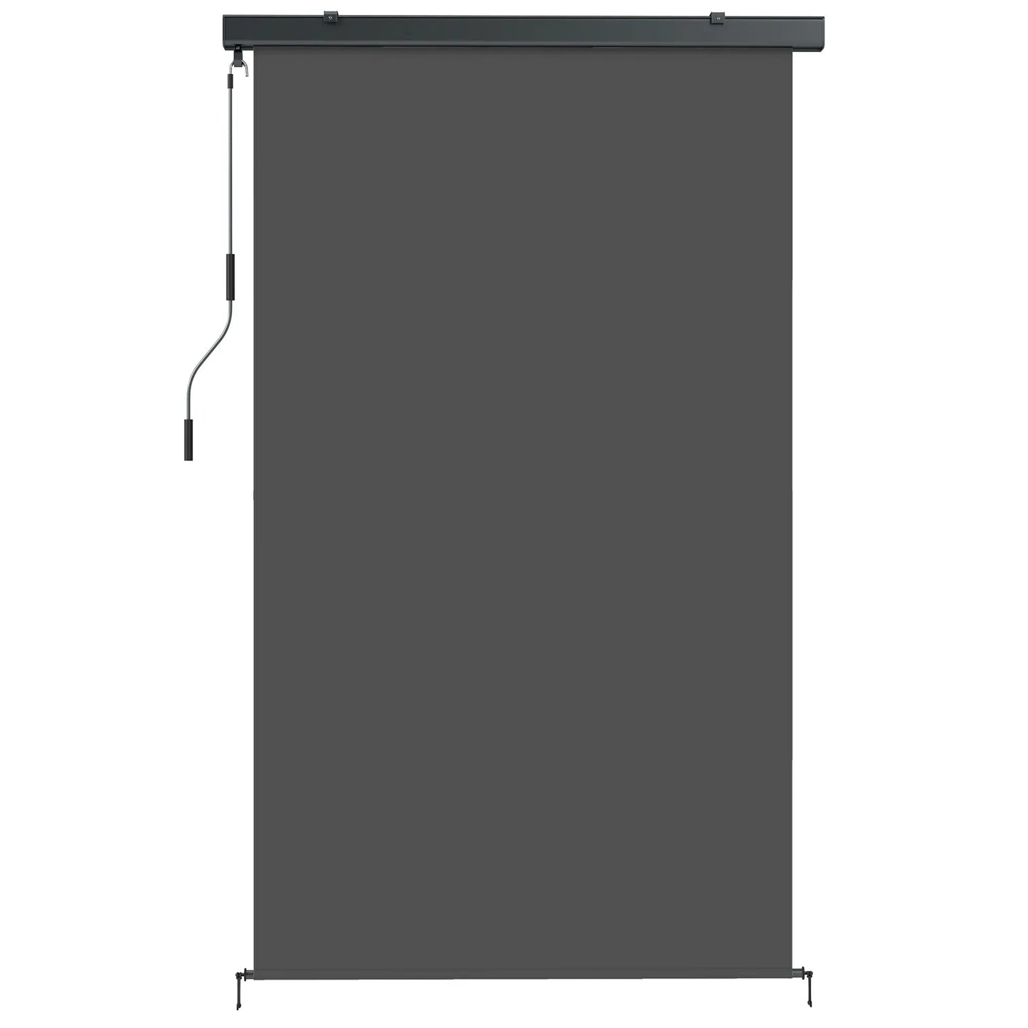Cordless Roller Shade, UV Protection Waterproof, 98" L x 63" W, Dark Grey Side Awnings at Gallery Canada