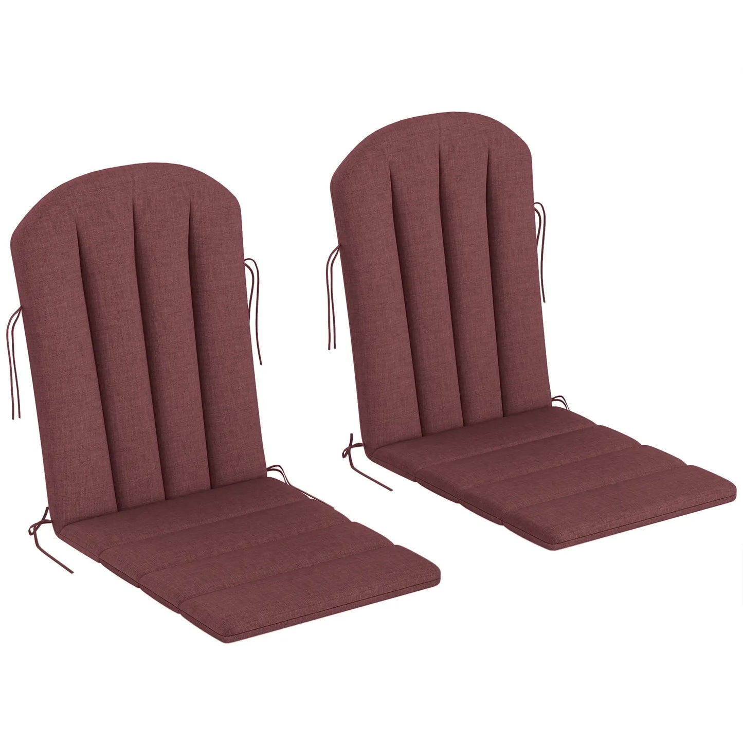 Set of 2 Patio Chair Cushions, High Back Adirondack, High-Density Foam, Wine Red Patio Chair Cushions at Gallery Canada