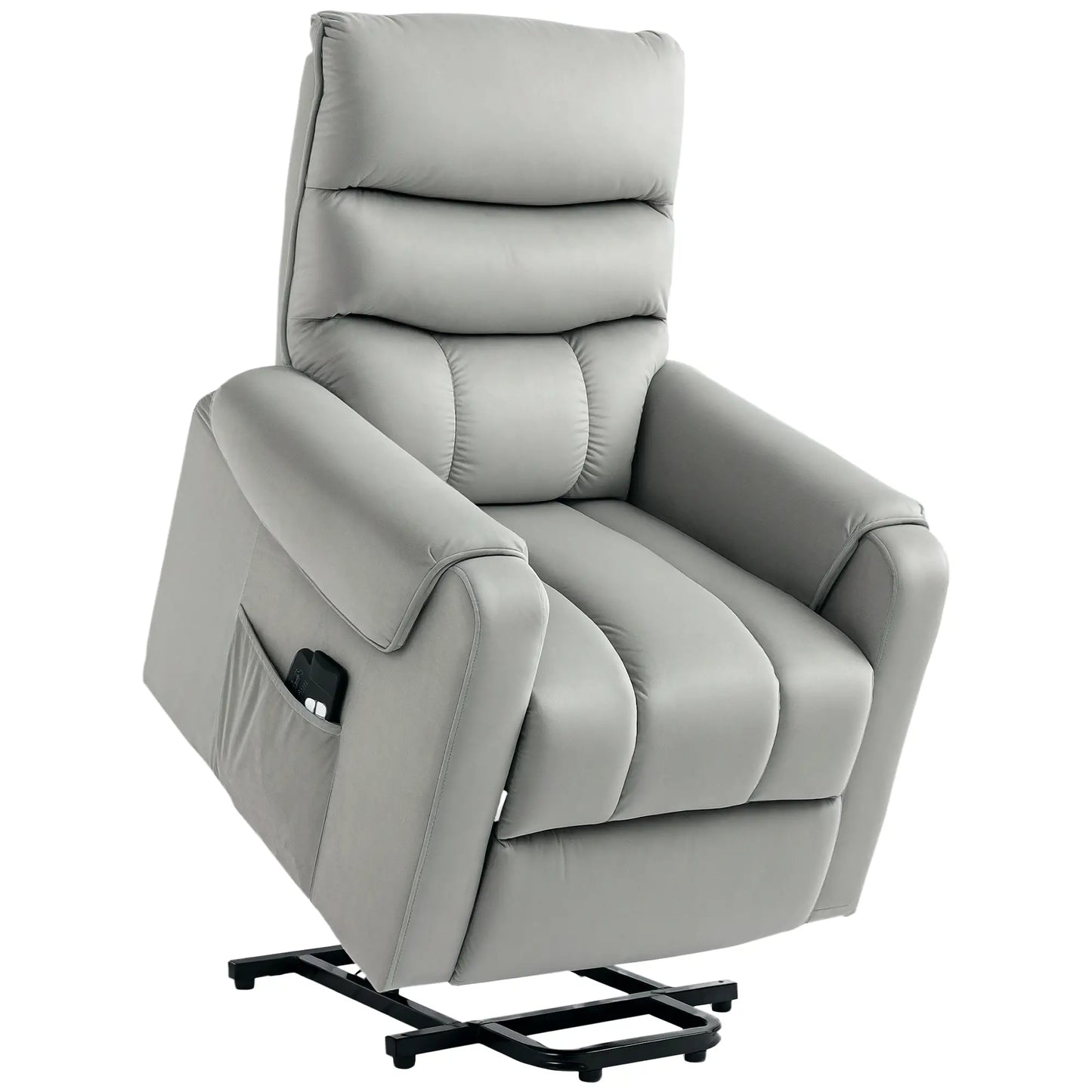 Lift Chair, Massage Recliner with 8 Vibration Points, Footrest, Remote, Grey Electric Power Lift Chairs at Gallery Canada