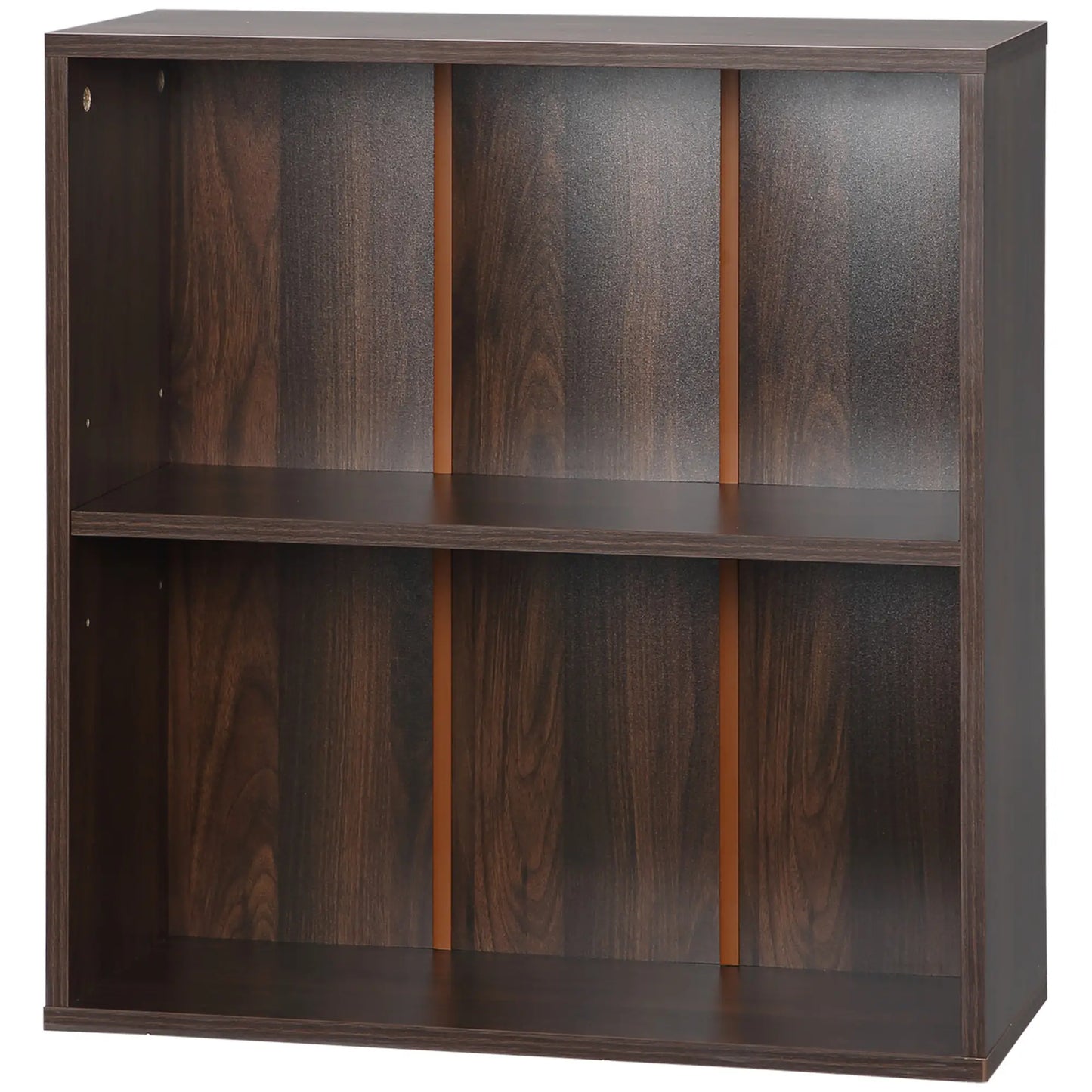Small Wood Bookshelf, 2 Tier Storage Rack, Walnut Small Bookshelves at Gallery Canada