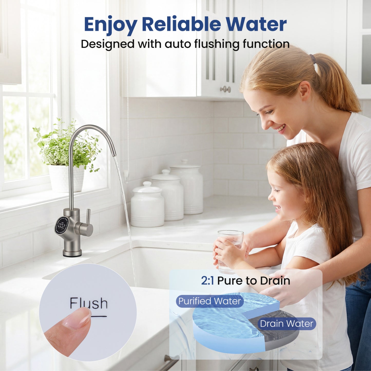 AW-RB05 Alkaline PH+ Reverse Osmosis Water Filter 600 GPD Tankless Under-Sink RO System, Black Small Appliances at Gallery Canada