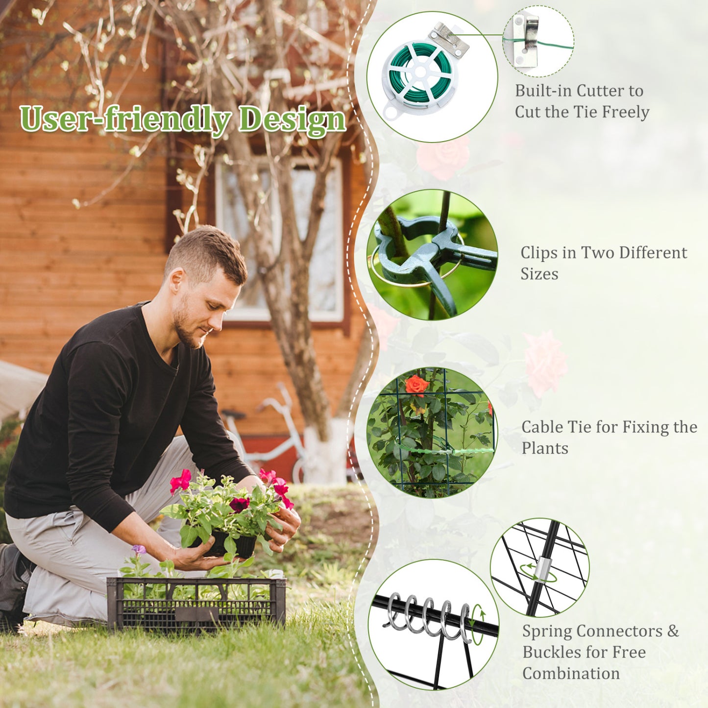 A-Frame Garden Trellis for Climbing Plants with Stakes, Green Plant Supports at Gallery Canada