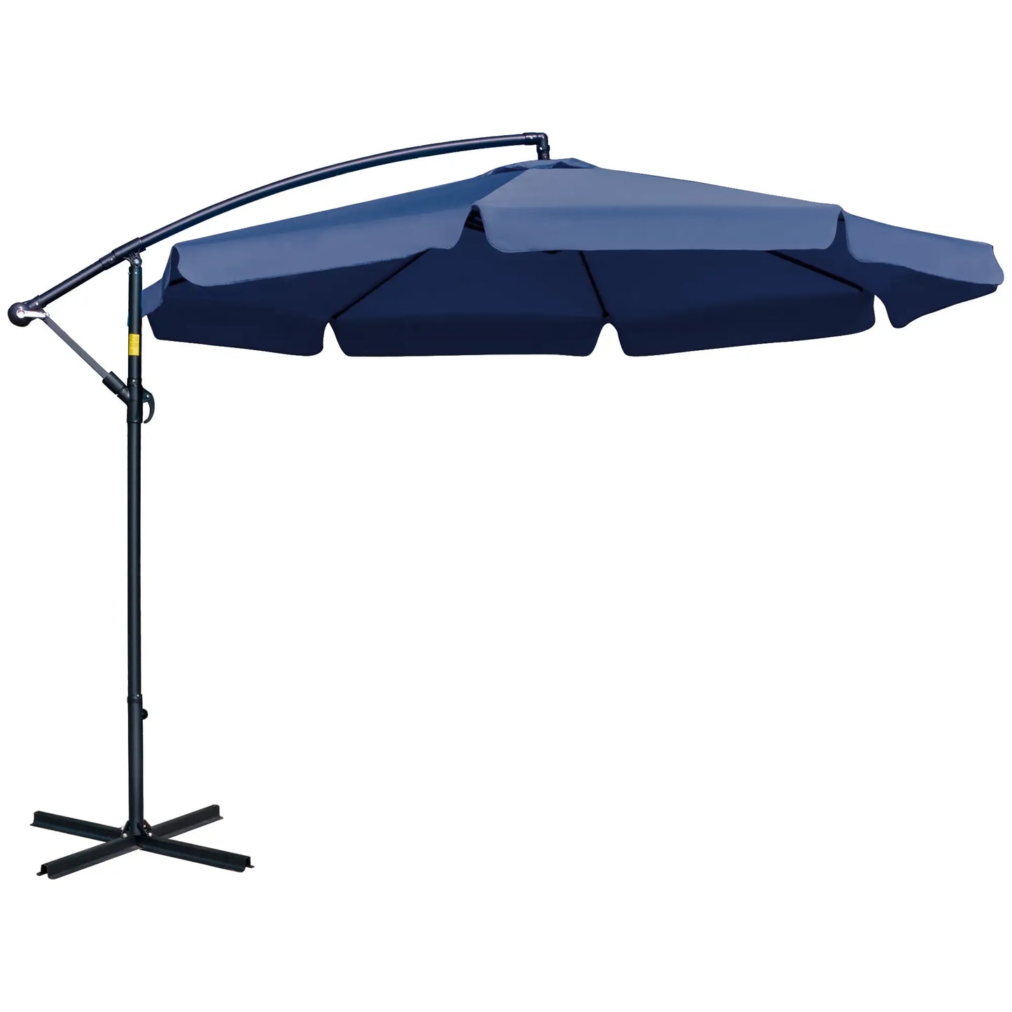 11FT Offset Hanging Patio Umbrella, Easy Tilt, Cross Base, 8 Ribs, Blue Cantilever Umbrellas at Gallery Canada