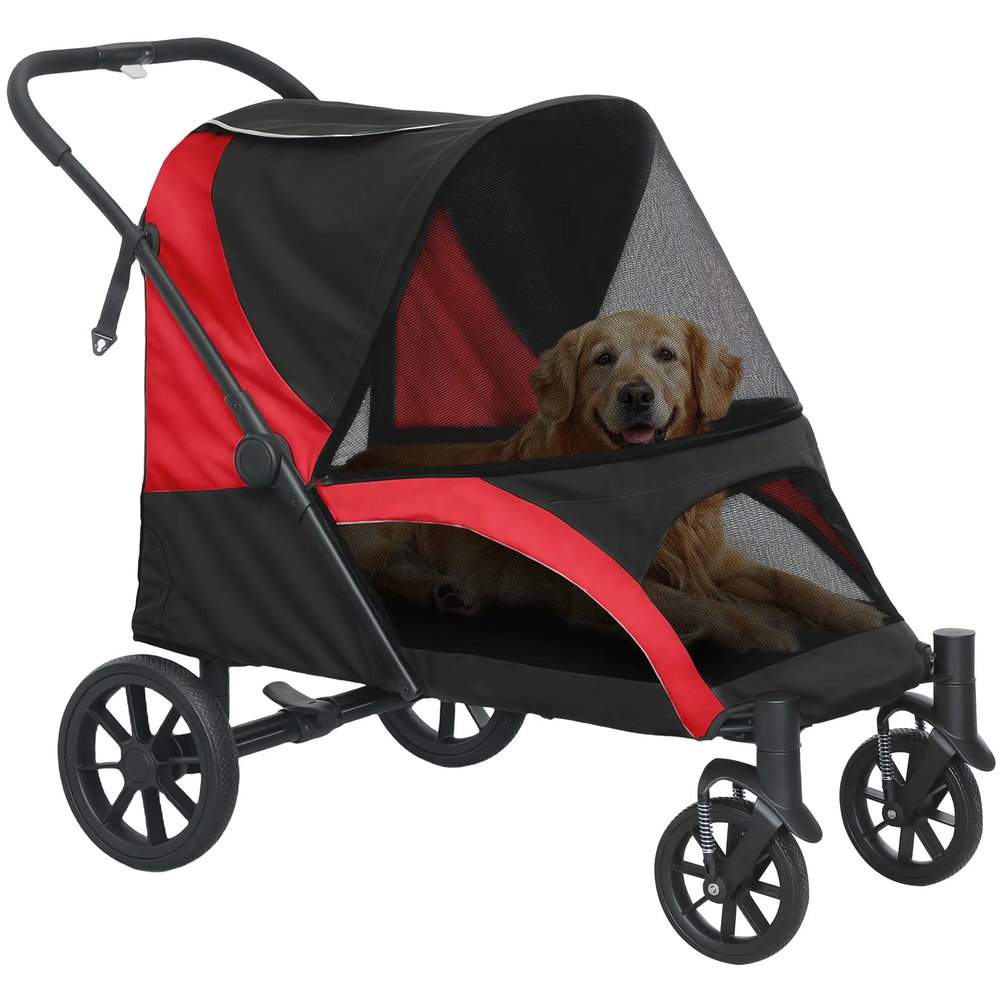 Foldable Pet Stroller, Large Dogs, Four Big Wheels, Black Dog Bike Trailers & Strollers at Gallery Canada