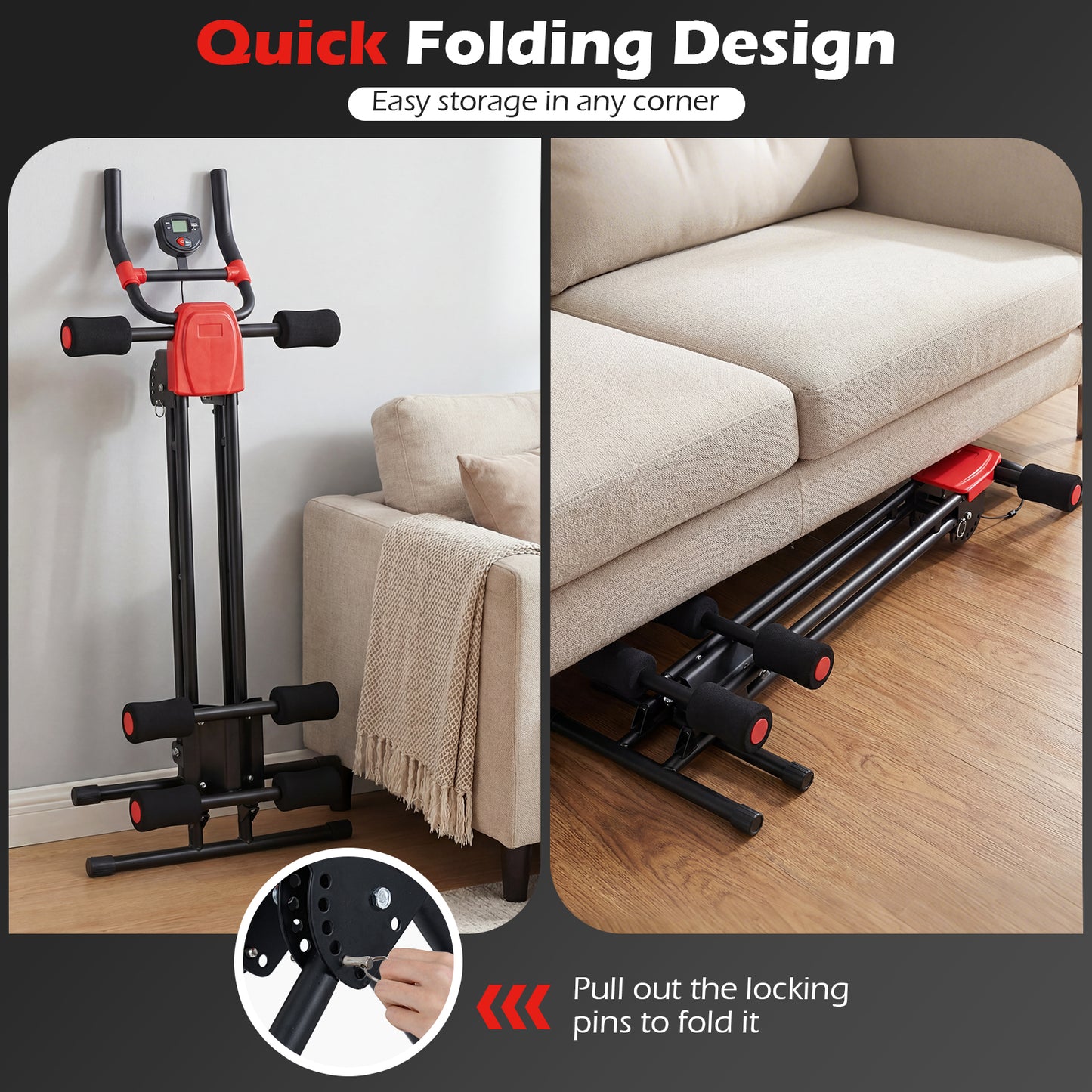 Foldable Abdominal Trainer, Adjustable Ab Machine, Black Benches Racks & Bars at Gallery Canada