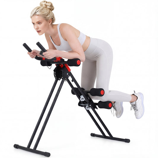 Foldable Abdominal Trainer, Adjustable Ab Machine, Black Benches Racks & Bars Black at Gallery Canada