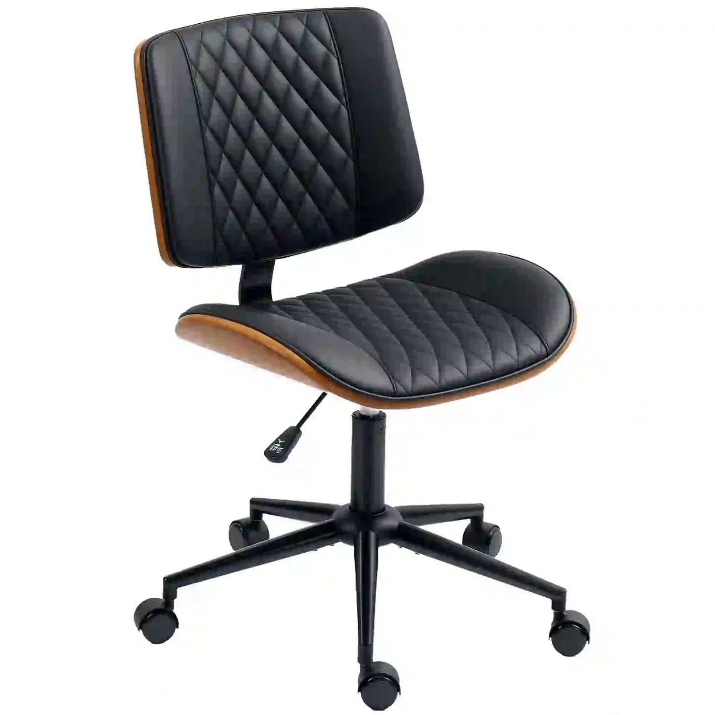PU Leather Office Chair, Adjustable Height, Swivel Wheels, Black Office Chairs at Gallery Canada
