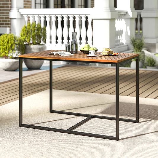 Acacia Wood Patio Dining Table, Metal Frame, Navy Patio Dining Sets Navy at Gallery Canada