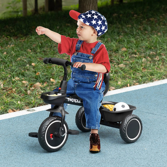 Tricycle for Toddlers 2-5 Years, Adjustable Seat, Black Tricycles for Kids Black at Gallery Canada
