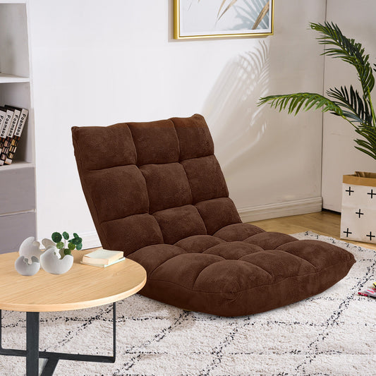 Adjustable 14-Position Cushioned Floor Chair, Brown Floor Chairs Brown at Gallery Canada
