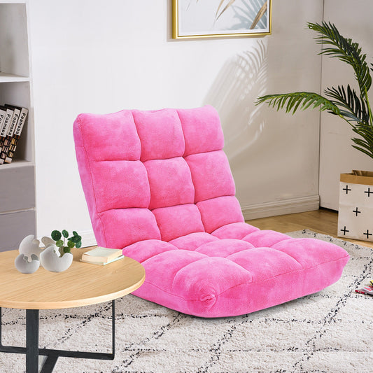 Adjustable 14-Position Cushioned Floor Chair, Pink Floor Chairs Pink at Gallery Canada