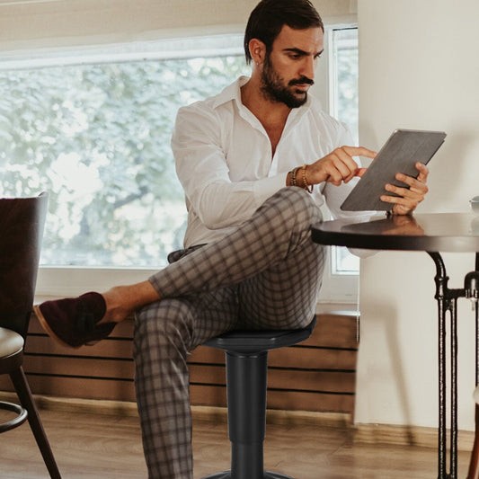 Adjustable Wobble Chair With Cushion Seat, Black