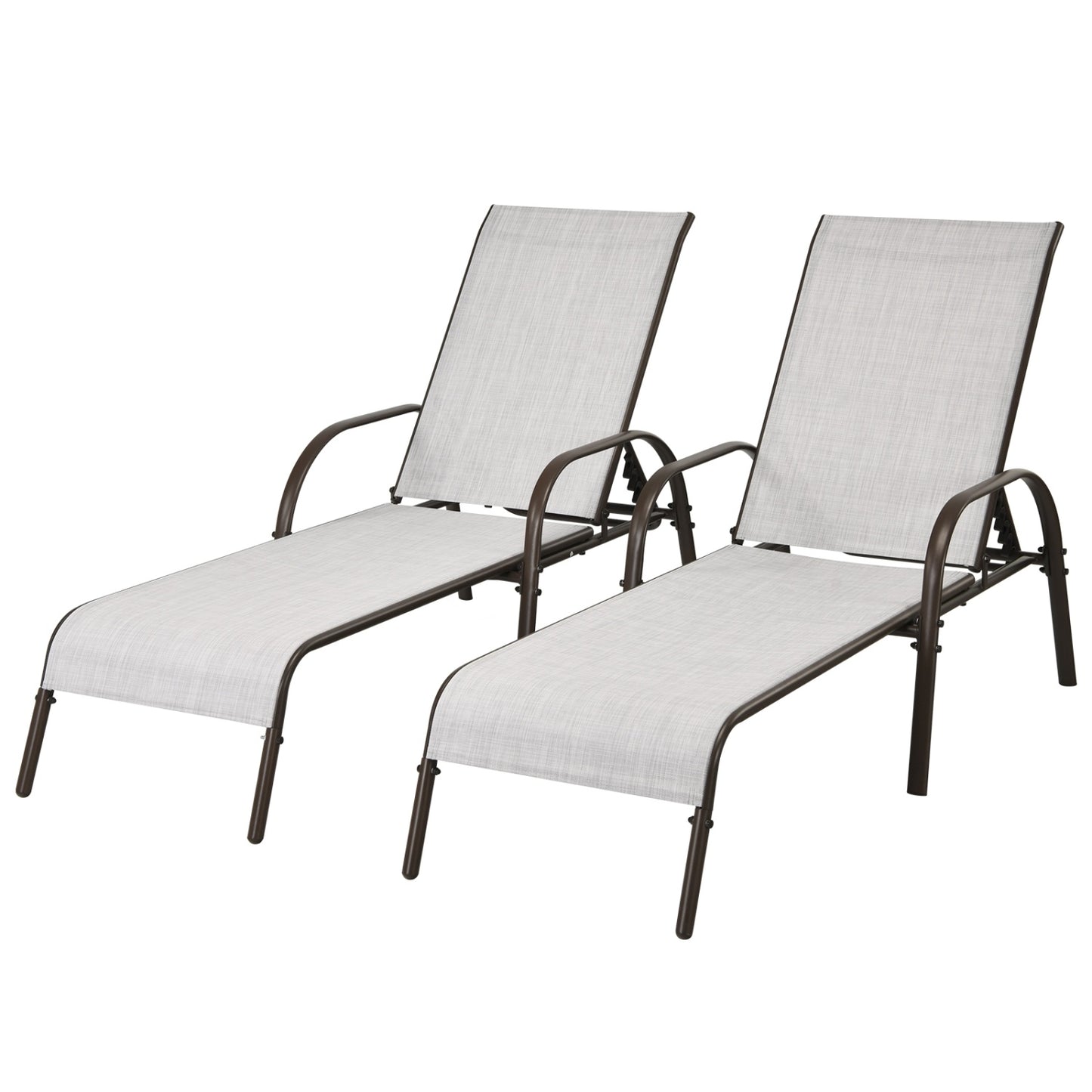 Adjustable Patio Chaise Lounge Chair, Folding, Gray Outdoor Chaise Lounges at Gallery Canada