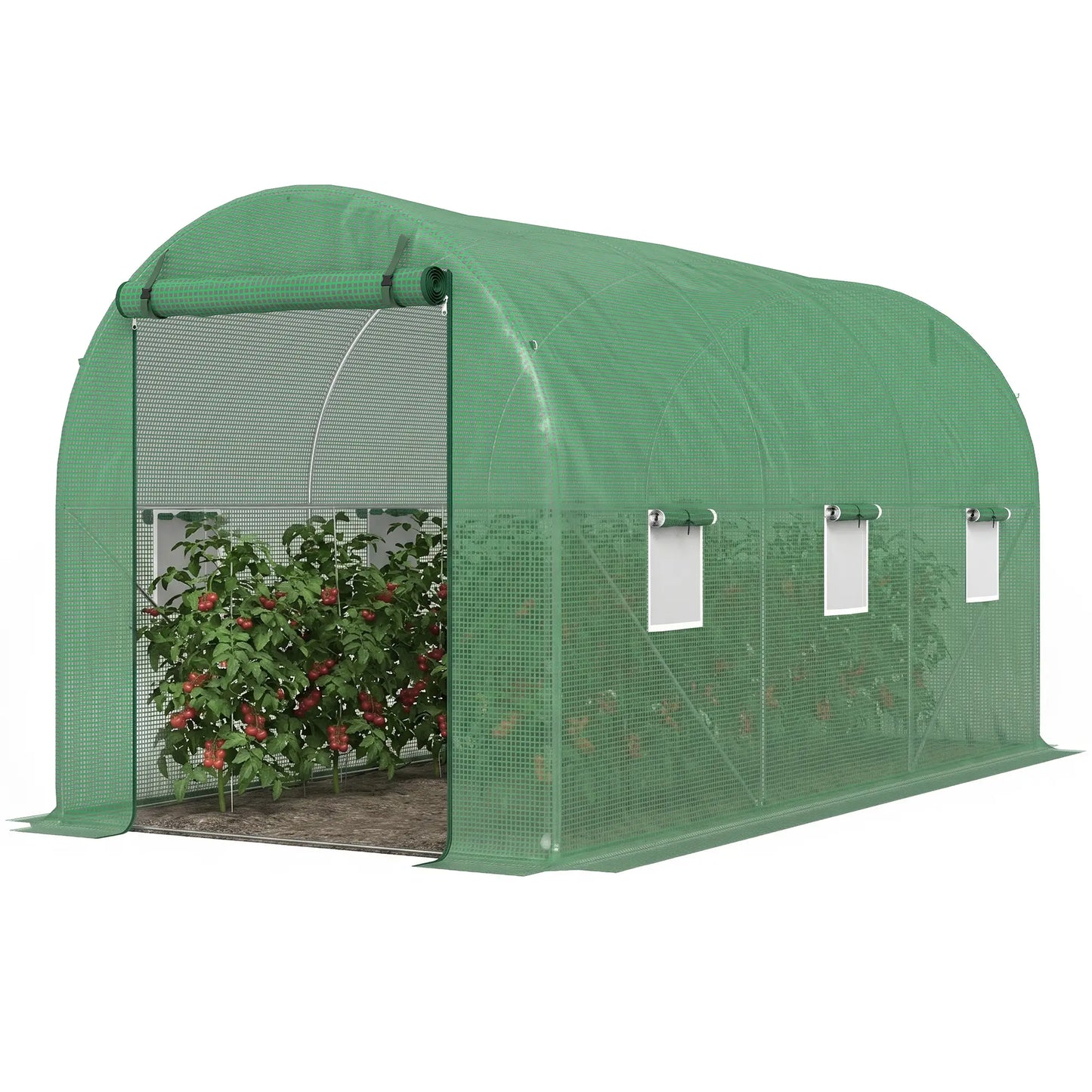 13' x 6' x 6' Walk-In Greenhouse, PE Cover, Green Walk In Greenhouses at Gallery Canada