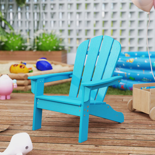 Kids Adirondack Chair, HDPE, All-Weather, Turquoise Kids Chairs & Seating Turquoise at Gallery Canada