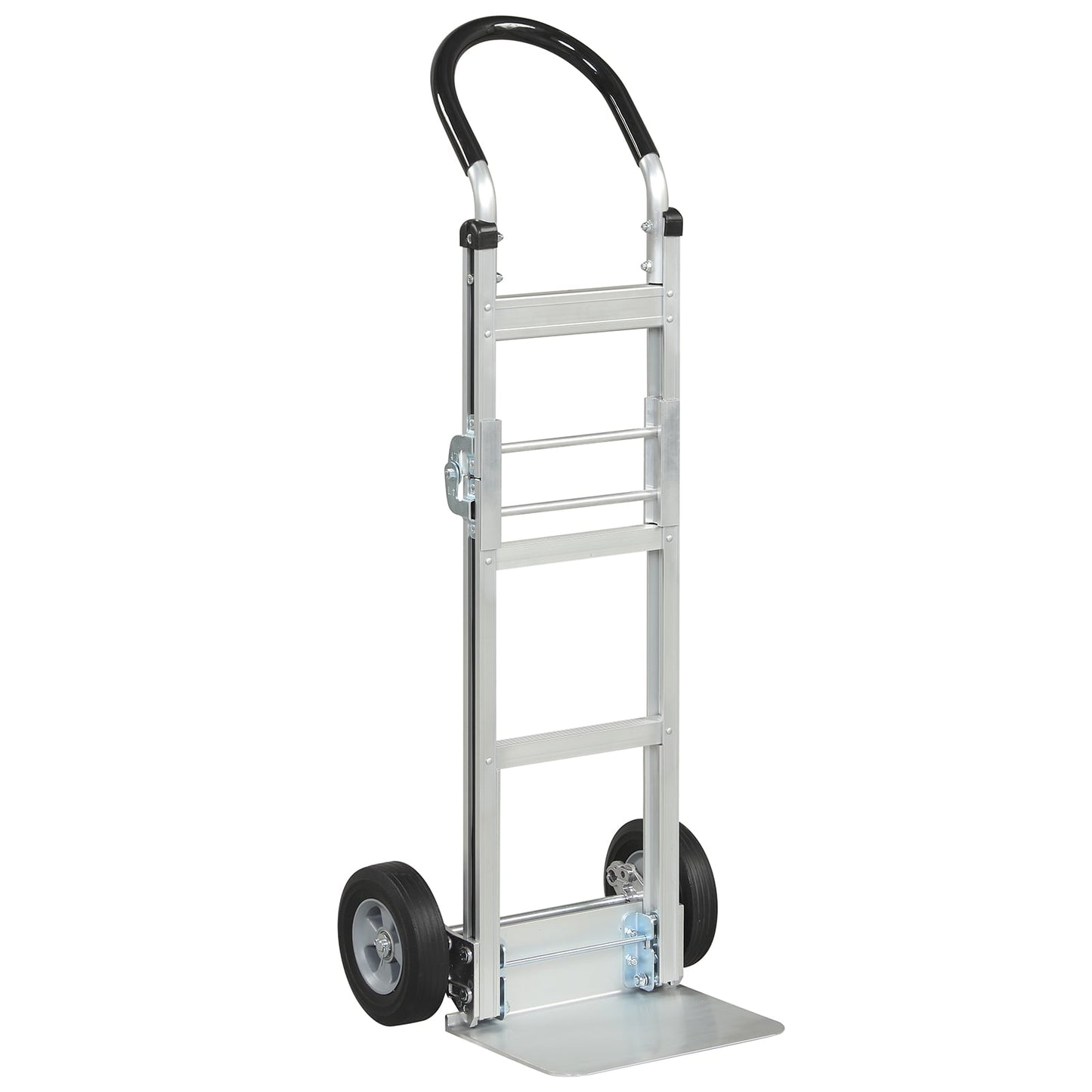 Aluminum Dolly Cart, 2 Rubber Wheels, Ergonomic Handle, Silver Garages Silver at Gallery Canada