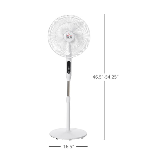 Standing Floor Fan with Remote Control, Stand Up Cooling Fan, Tall Pedestal Electric Fan for Home Bedroom, White - Gallery Canada