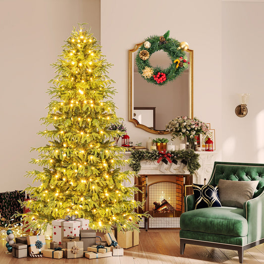 Artificial Christmas Tree with LED Lights and PVC Mixed Branch Tips-7, Green Christmas Tree Options at Gallery Canada