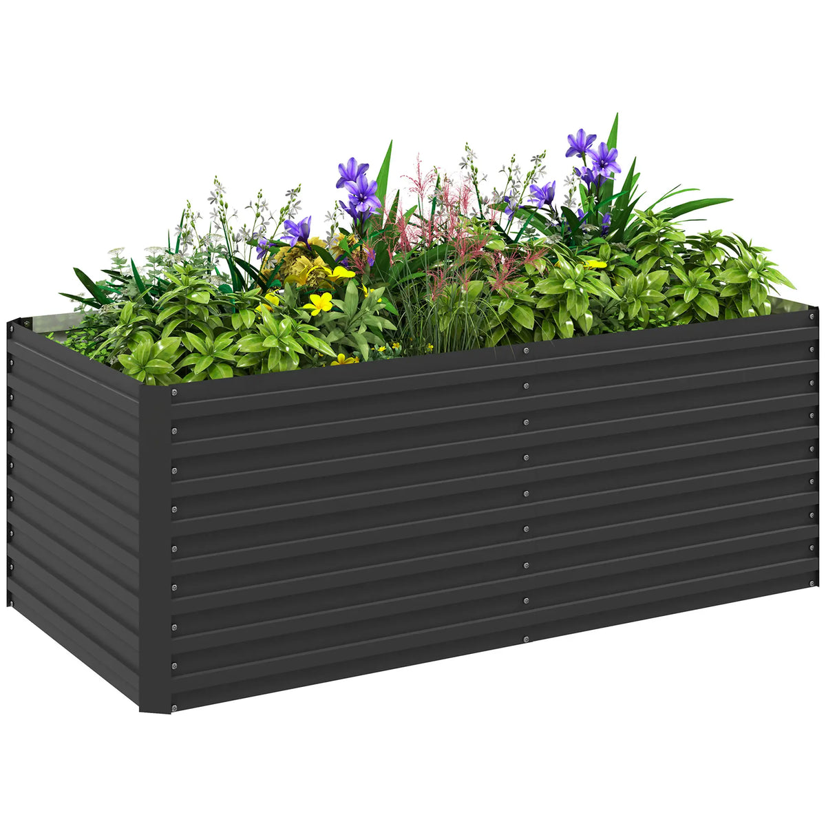 5' x 3' x 2' Raised Garden Bed, Galvanized Planter Box, Dark Grey Raised Garden Beds at Gallery Canada