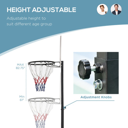 Adjustable 6.3-8.2ft Basketball Hoop System Outdoor Indoor Junior Basketball Stand Team Sport for Kids Youth W/ Wheels for Easy Removable at Gallery Canada