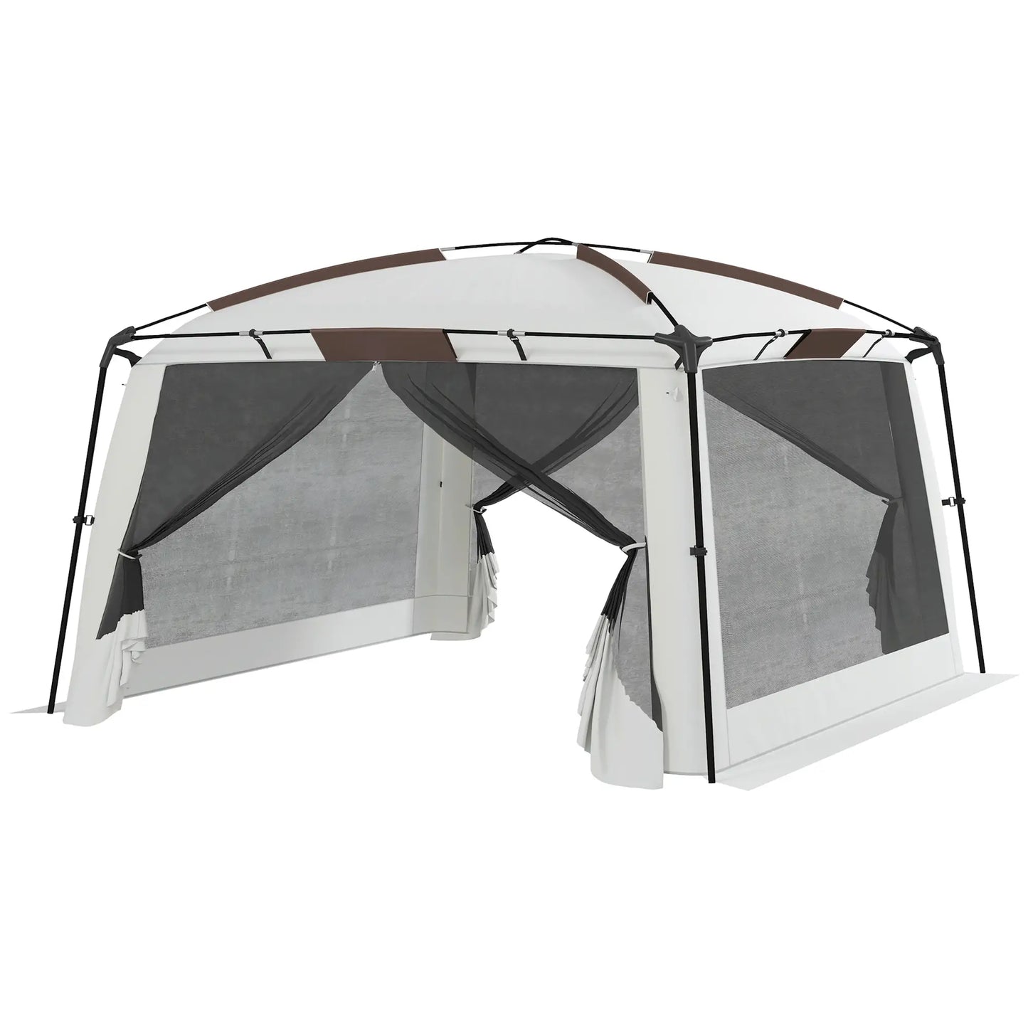 12' x 12' Screen Tent, UV50+ Protection, Fits 6-8 People, White Camping Tents at Gallery Canada