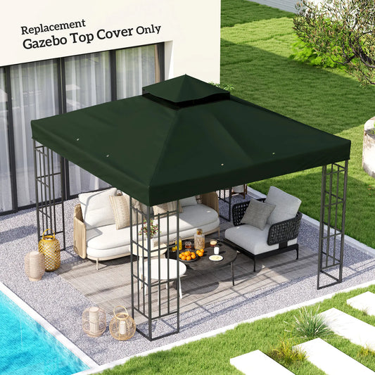 10' x 10' Gazebo Canopy Replacement Cover, UPF30+, Top Cover Only, Green Gazebo Canopy Replacement Green at Gallery Canada