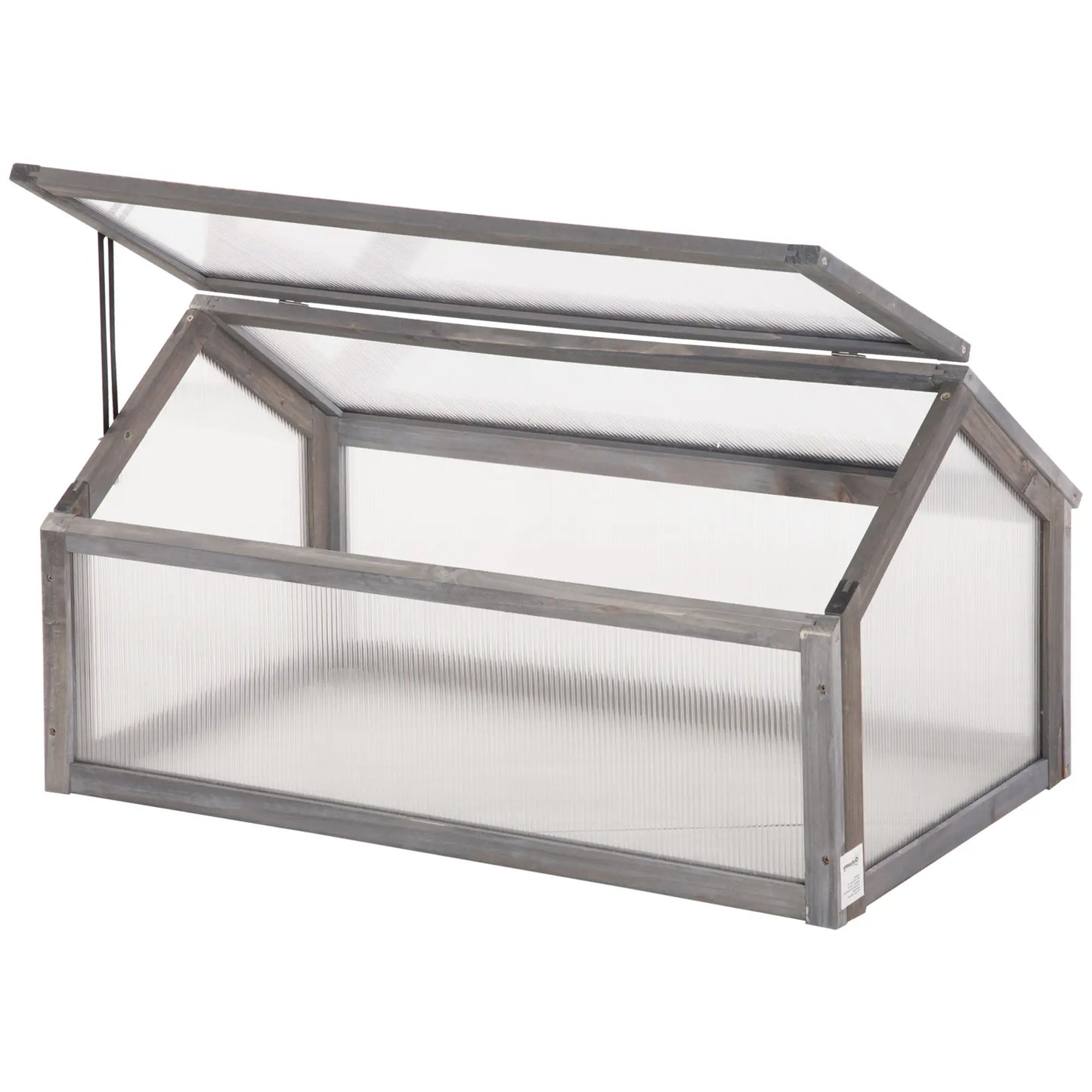 Portable Wooden Cold Frame Greenhouse, 35.5" x 20.5" x 19.5", Grey Raised Garden Beds at Gallery Canada