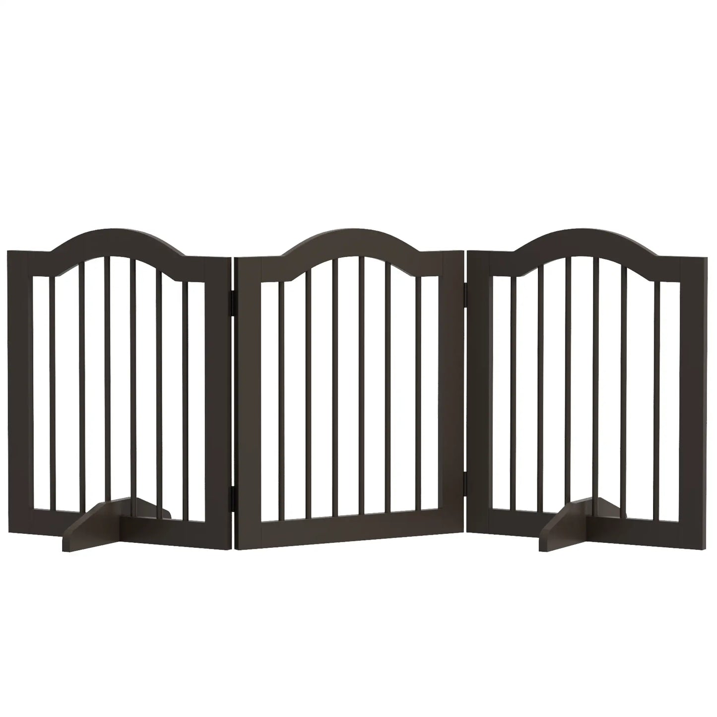 24 Inch Freestanding Pet Gate, 2 Support Feet, Coffee Pet Gates at Gallery Canada