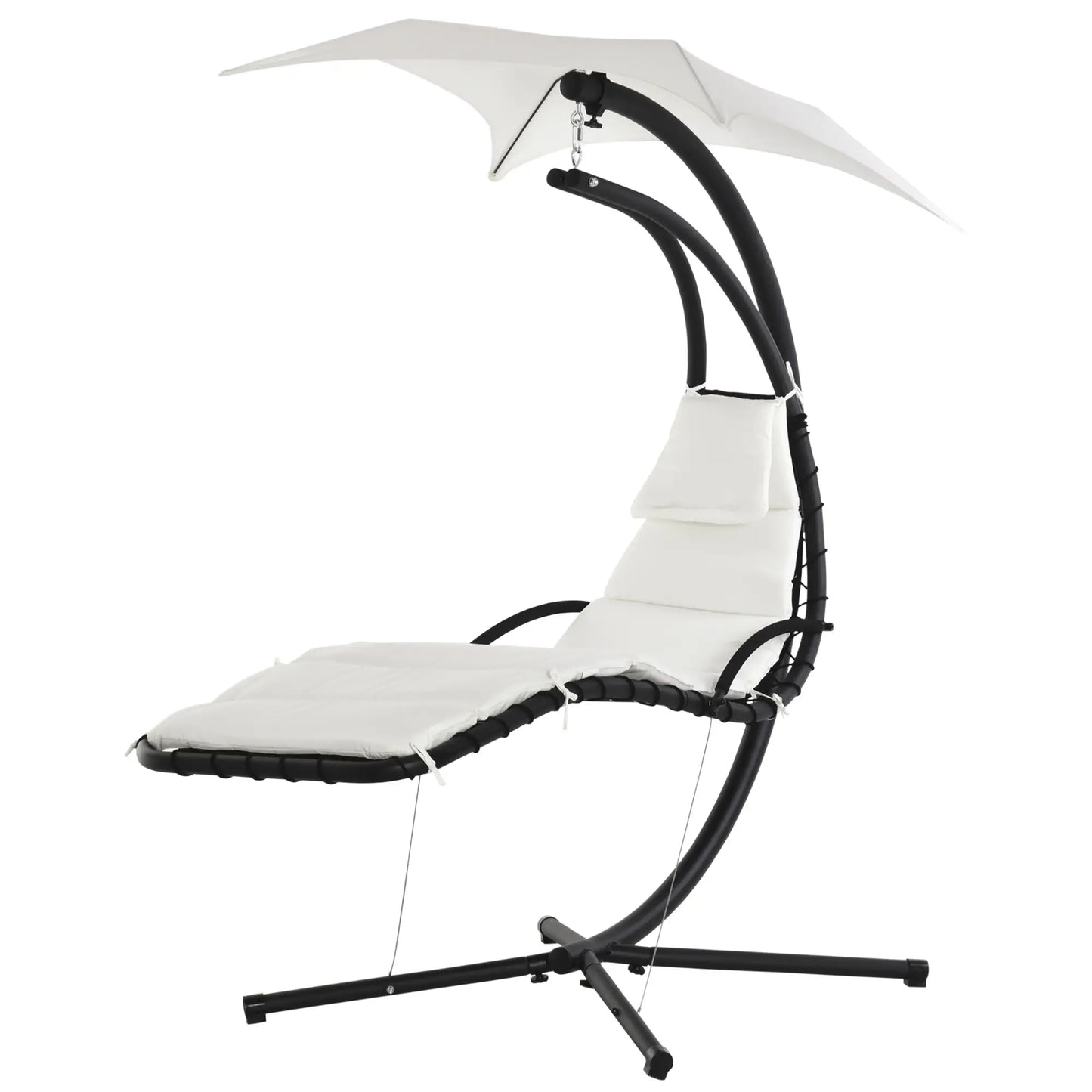 Swing Chaise with Stand, Floating Chaise Lounge, Cream White Patio Swings with Stand at Gallery Canada