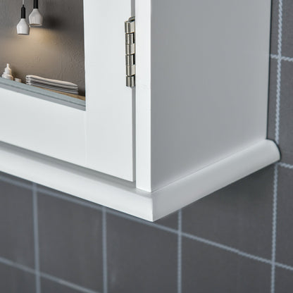 Bathroom Mirror Cabinet, Wall Mounted Medicine Cabinet, Storage Cupboard with Door and Shelves, White at Gallery Canada