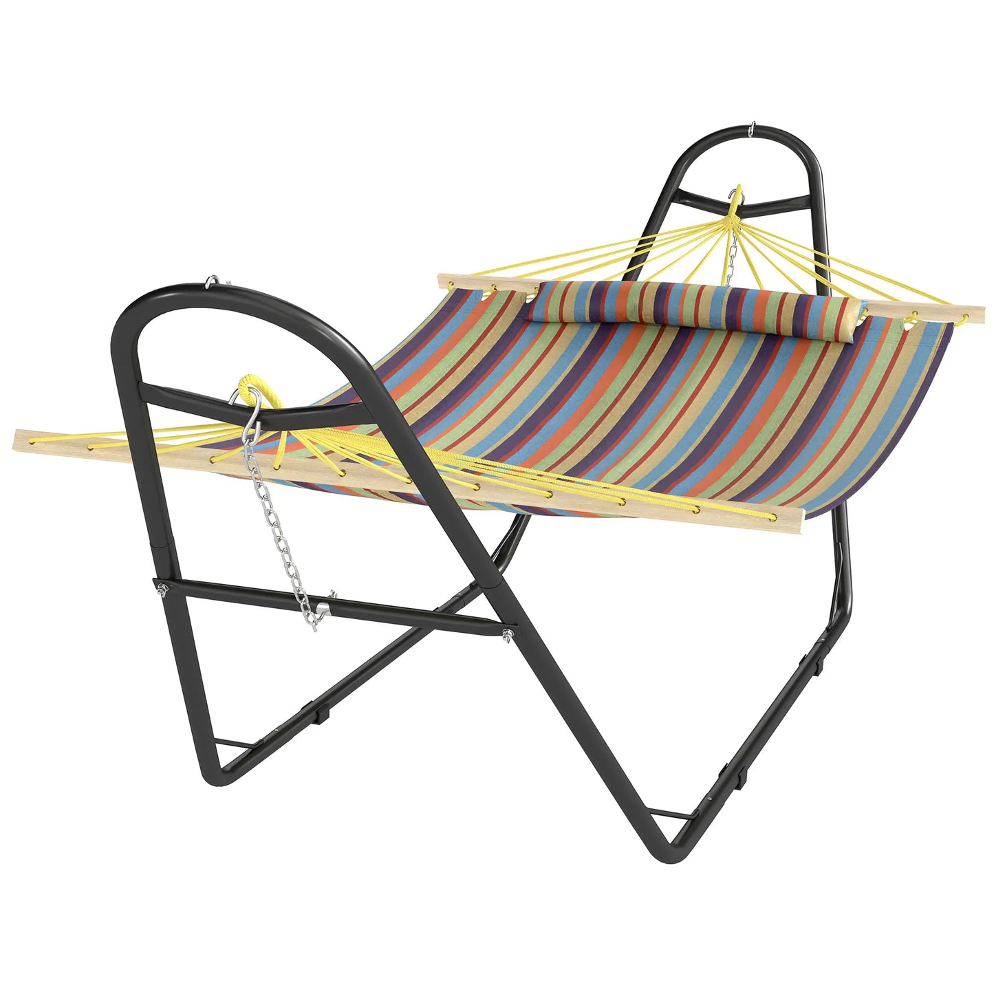 Heavy Duty Camping Hammock With Stand, Detachable Pillow, 264 lbs Capacity, Multicolor Hammocks with Stand at Gallery Canada