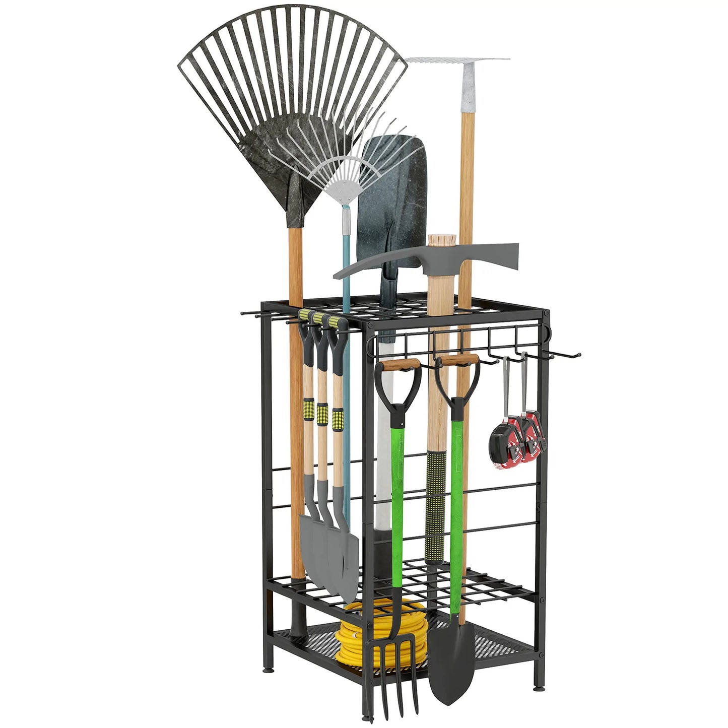 3-Tier Yard Tool Rack, Garden Organizer with 14 Hooks, Black Garden Accessories at Gallery Canada