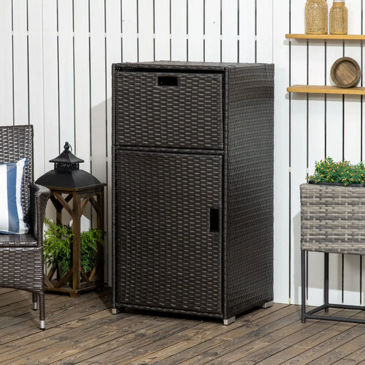 Outdoor Rattan Towel Rack, Dark Brown Patio Storage Boxes Dark Brown Rattan at Gallery Canada
