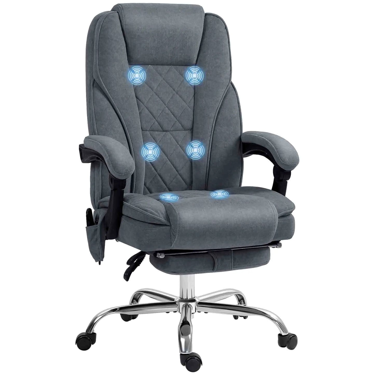 Massage Office Chair, Reclining Computer Chair, Adjustable Height, Footrest, Dark Grey Massage Chairs at Gallery Canada