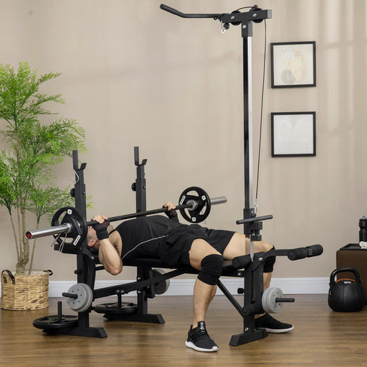 Adjustable Weight Bench with Pulley System for Home Gym Full Body Workout Weight Benches Black at Gallery Canada