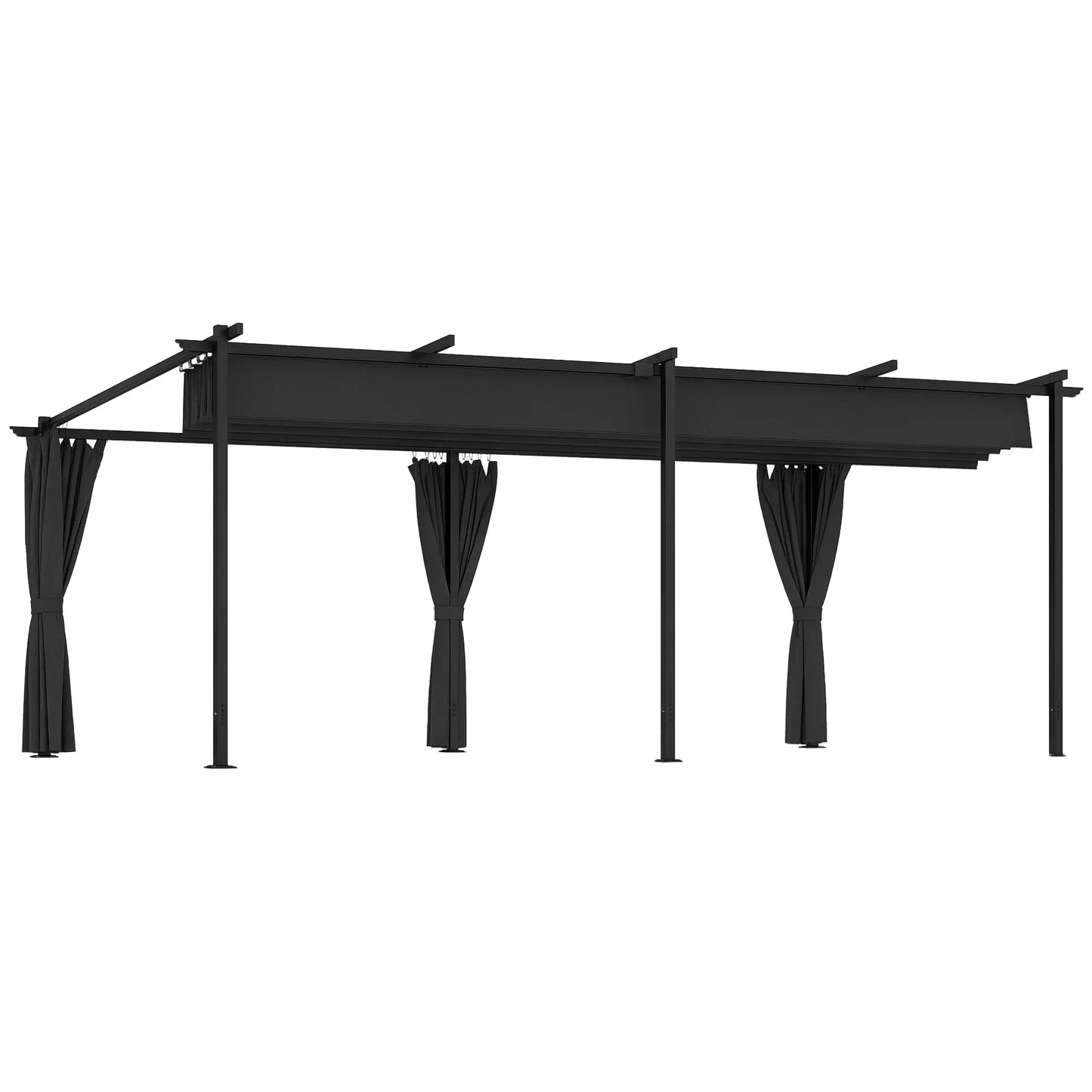 10' x 20' Metal Retractable Pergola Canopy, Outdoor Gazebo UPF30+ Sun Shade Pergolas at Gallery Canada
