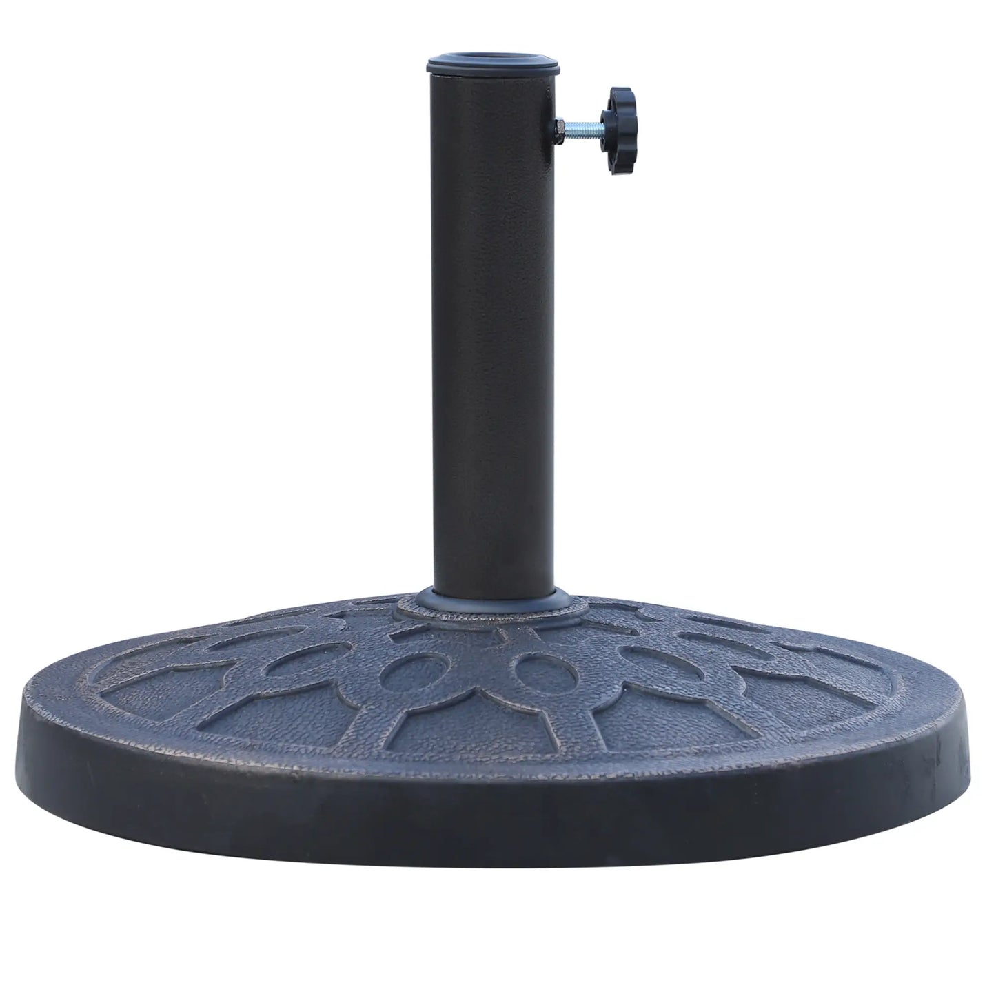 Resin Round Patio Umbrella Stand Base, Coated Pole, Bronze Umbrella Bases at Gallery Canada
