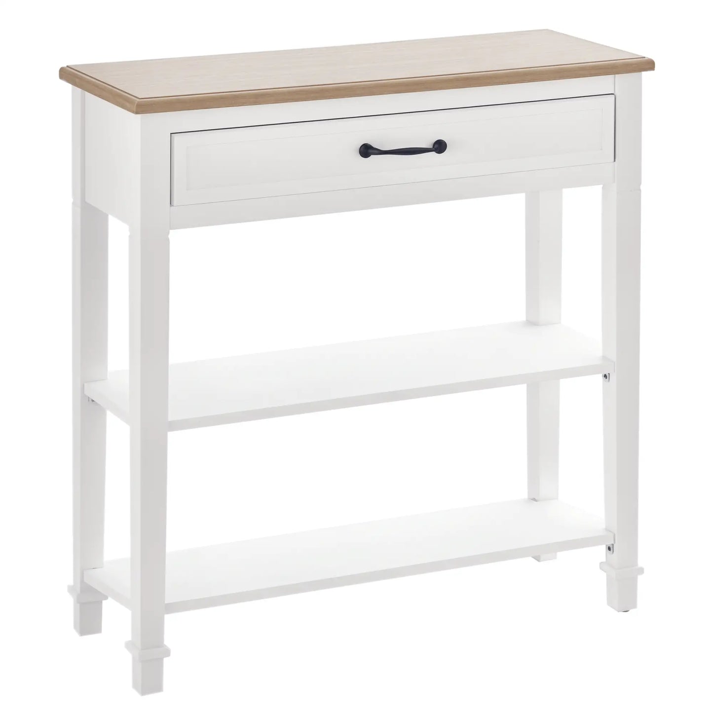 Modern Console Table with Drawer, 2 Shelves, White Console Tables at Gallery Canada