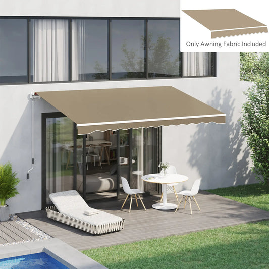 13' x 8' Retractable Awning Fabric, Sunshade Canopy Cover, UV Protection, Beige Awning Fabric Replacement Beige at Gallery Canada