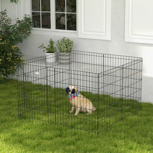 30inch Foldable Metal Pet Playpen, Dog Kennel Cage, 8 Panel Houses, Kennels & Pens Black at Gallery Canada