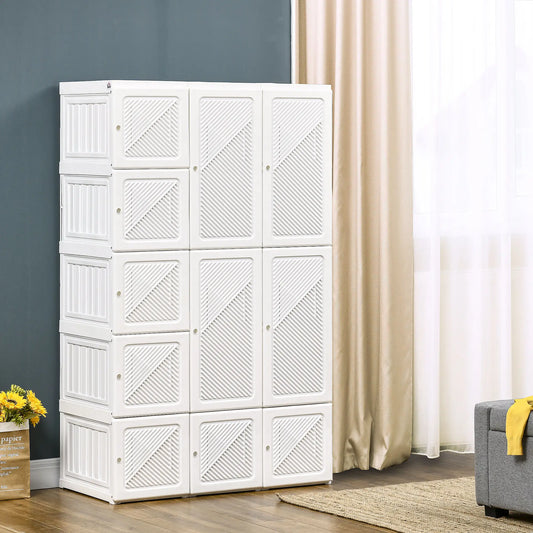 Portable Wardrobe Closet, 8 Cube Compartments, White Clothing Storage White at Gallery Canada