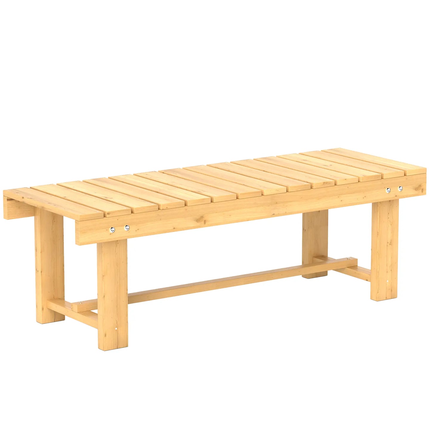 43.25" Outdoor Wood Garden Bench, Backless Patio Loveseat, Natural Outdoor Benches at Gallery Canada