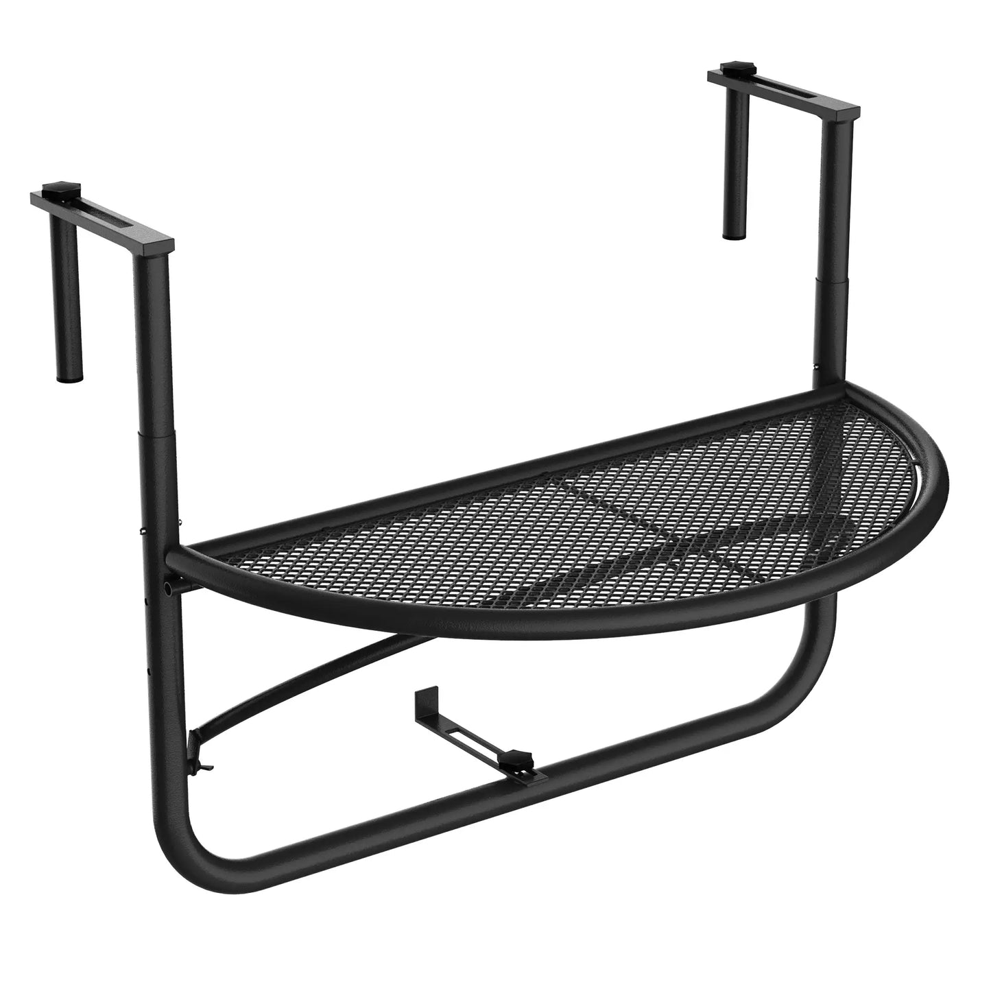 Adjustable Balcony Hanging Rail Table, Metal Mounting Mini Wall Desk, Black Balcony Table Hanging at Gallery Canada