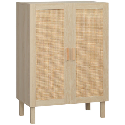 Boho Storage Cabinet, Kitchen Cabinet with Rattan Doors and Adjustable Shelf, Cupboard Organization, Natural - Gallery Canada