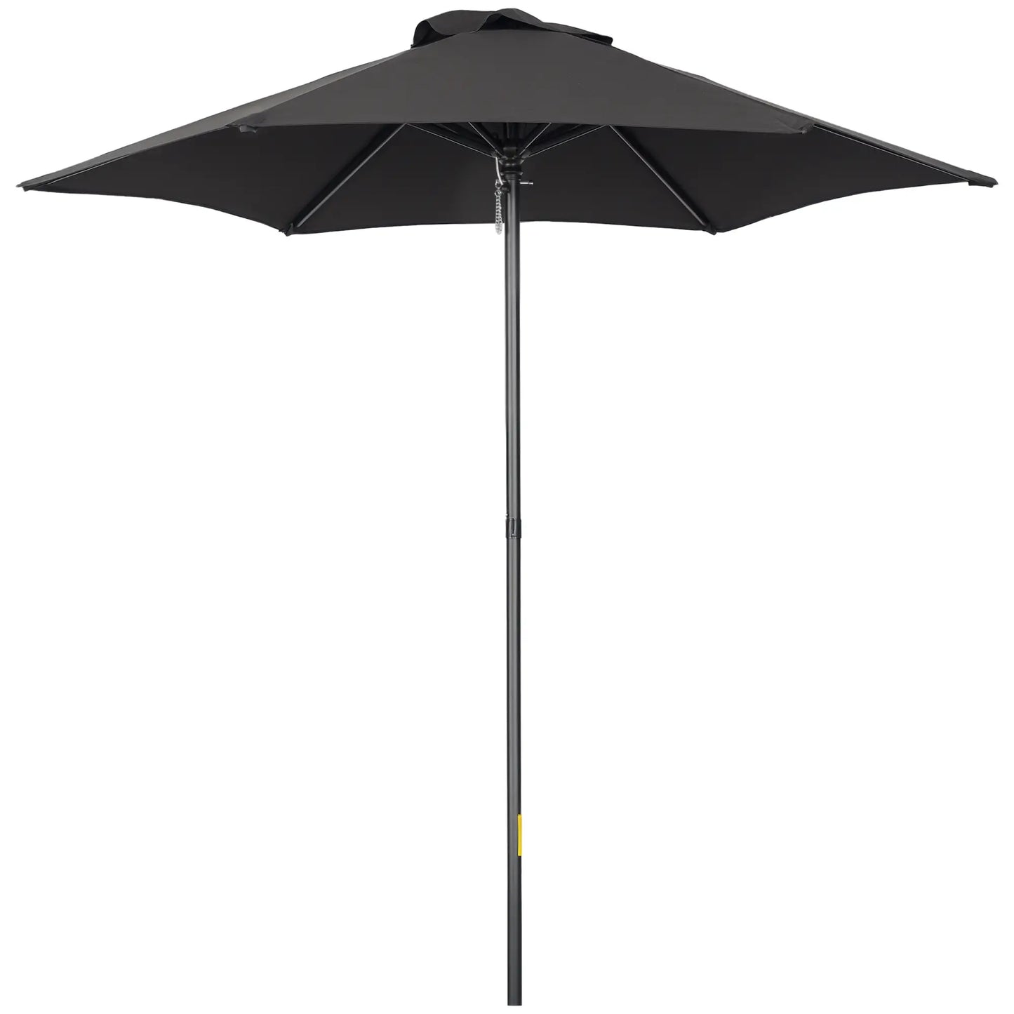6.6FT Outdoor Patio Umbrella, 6 Solid Ribs, Black Patio Umbrellas at Gallery Canada