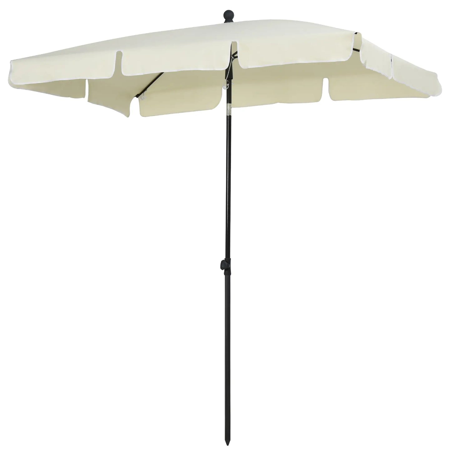 6.5x4ft Rectangle Aluminum Tilt Patio Umbrella, Cream White Sun Umbrellas at Gallery Canada